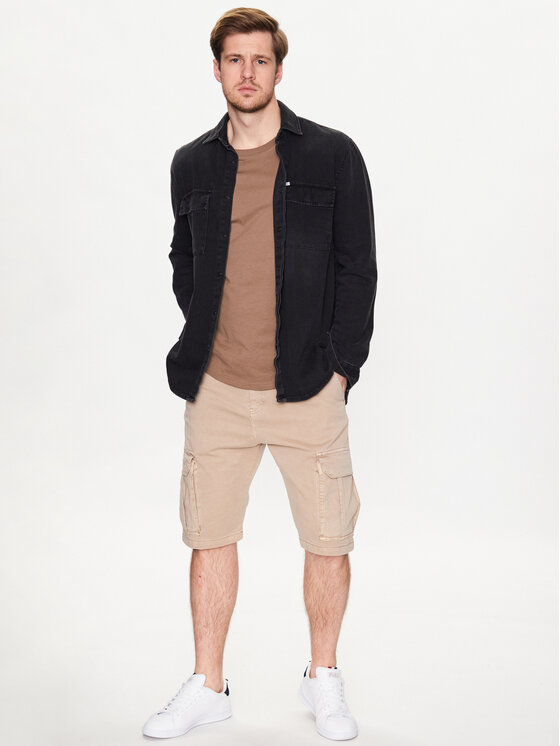 LTB LTB Шорти от плат Dikada 46013 Бежов Regular Fit