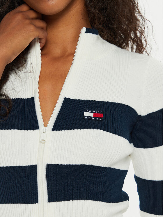 Tommy Jeans Tommy Jeans Strickkleid Tjw Rwb Badge DW0DW18720 Écru Slim Fit