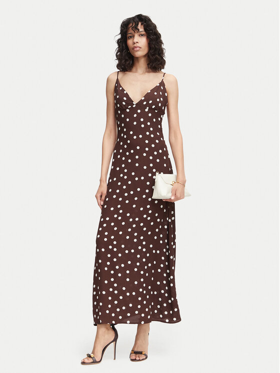 Vero Moda Vero Moda Letné šaty Elisa 10350647 Tmavo hnedá Regular Fit