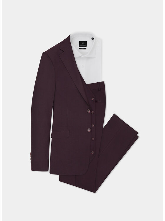 Pako Lorente Pako Lorente Spodnie garniturowe P21WF-6G-065 Bordowy Slim Fit