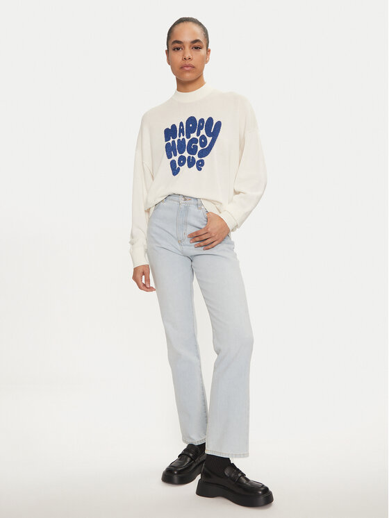 HUGO Hugo Pulover Sidara 50522527 Écru Regular Fit