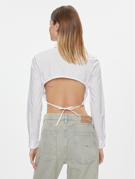 Tommy Jeans Tommy Jeans Srajca DW0DW17344 Bela Slim Fit