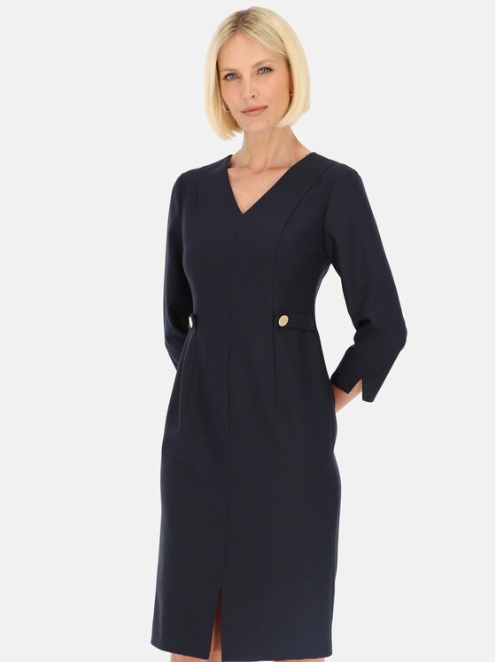 Potis & Verso Potis & Verso Sukienka codzienna Rena Granatowy Slim Fit