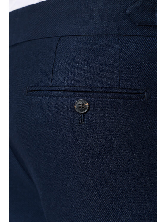 Lancerto Lancerto Spodnie materiałowe Paullo GranatoweSP131126000002 Granatowy Slim Fit
