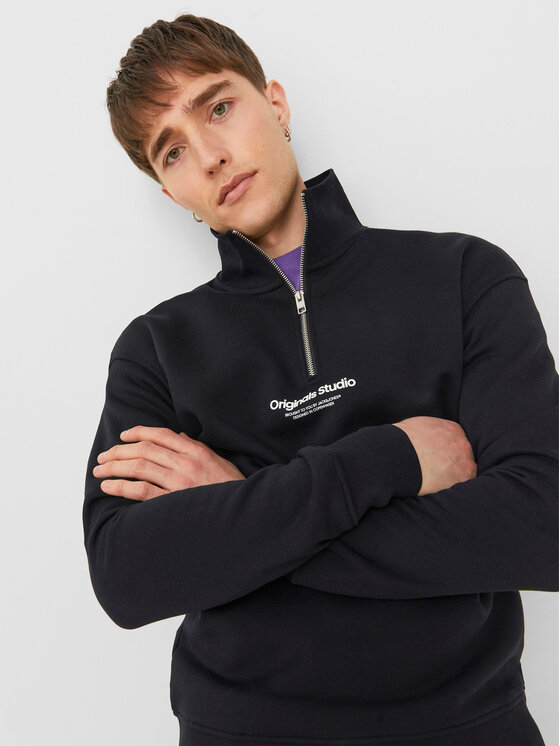 Jack&Jones Jack&Jones Majica dugih rukava Vesterbro 12241777 Crna Relaxed Fit
