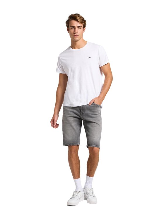 Lee Lee Szorty jeansowe 112363694 Szary Regular Fit