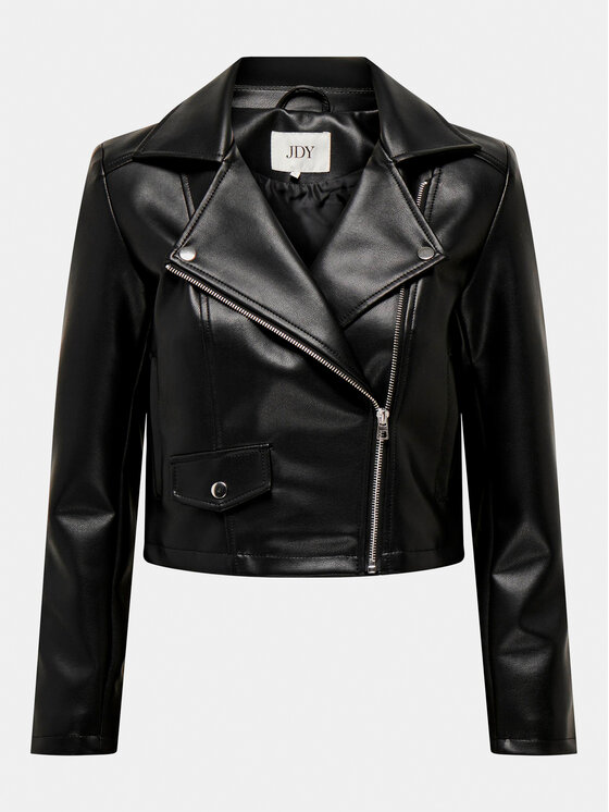JDY JDY Jacke aus Kunstleder 15310269 Schwarz Regular Fit