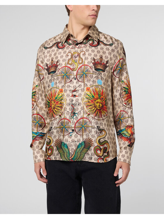 PHILIPP PLEIN PHILIPP PLEIN Koszula 29793 Beżowy Regular Fit