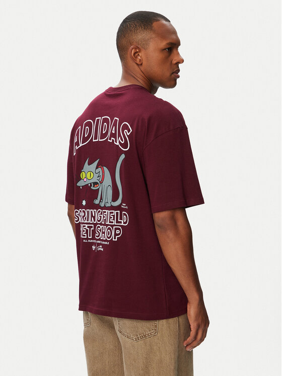 adidas adidas T-Shirt Snowball Graphic LG5065 Bordowy Oversize