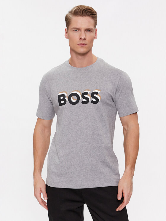 Boss T-krekls Tiburt 427 50506923 Pelēks Regular Fit