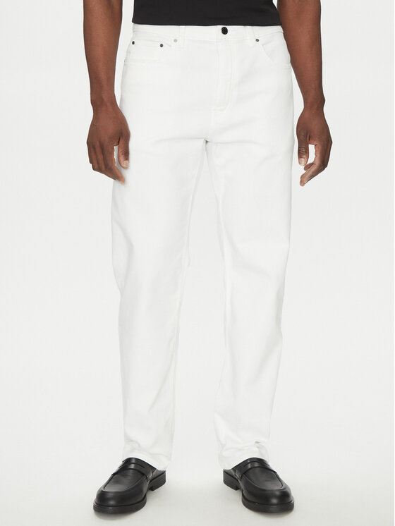 Michael Kors Michael Kors Blugi CS5900K0UK Alb Straight Fit