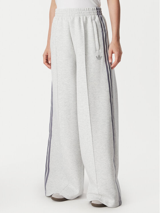 adidas Долнище анцуг Spacer  HY8044 Светлосив Wide Leg