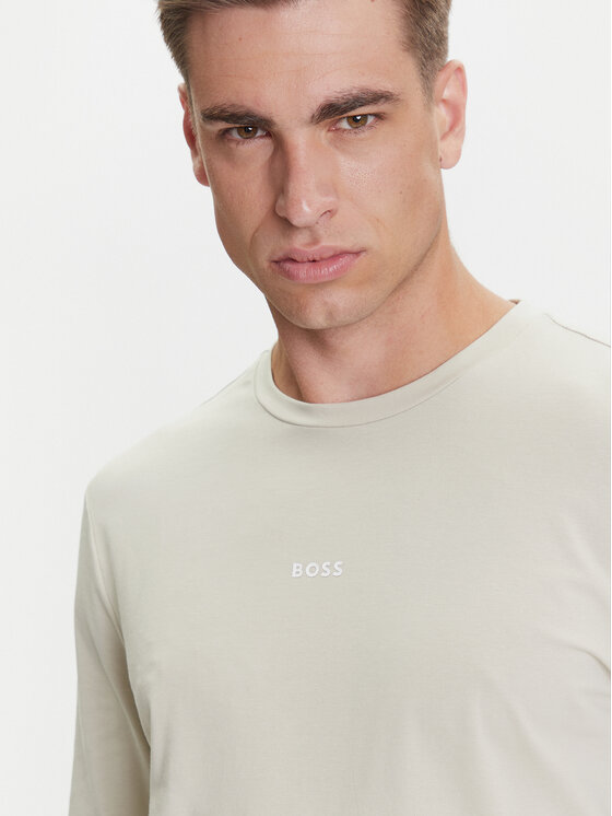 BOSS BOSS Majica z dolgimi rokavi Tchark 50473286 Bež Regular Fit