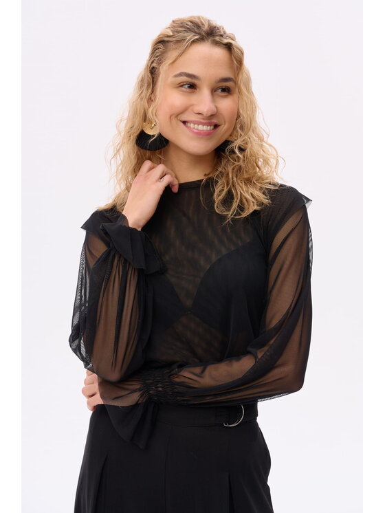 blue shadow blue shadow Bluzka Lora Czarny Regular Fit