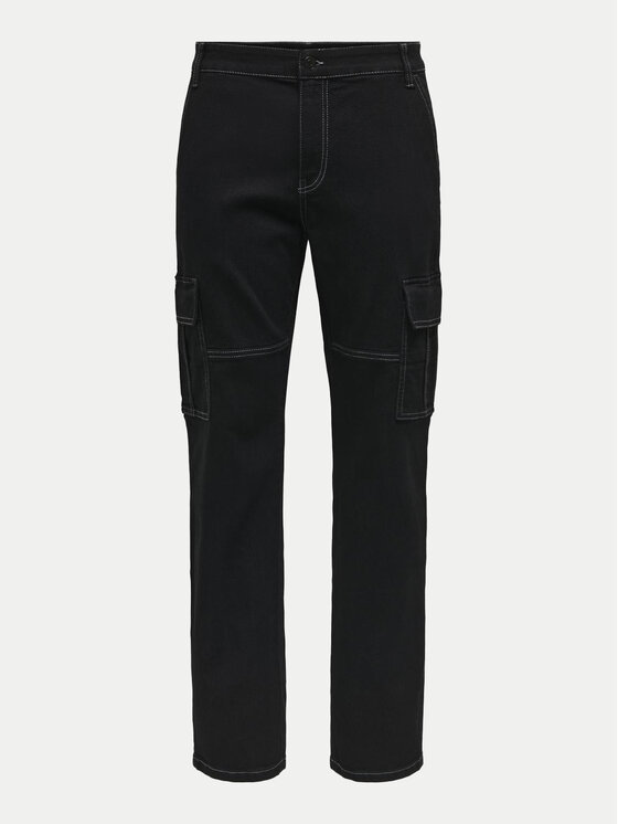 Only & Sons Only & Sons Παντελόνι υφασμάτινο Sedge 22030724 Μαύρο Straight Fit