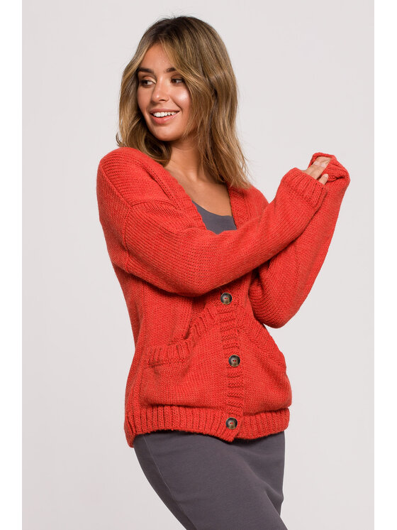 BeWear BeWear Sweter BK074 Pomarańczowy Comfortable Fit