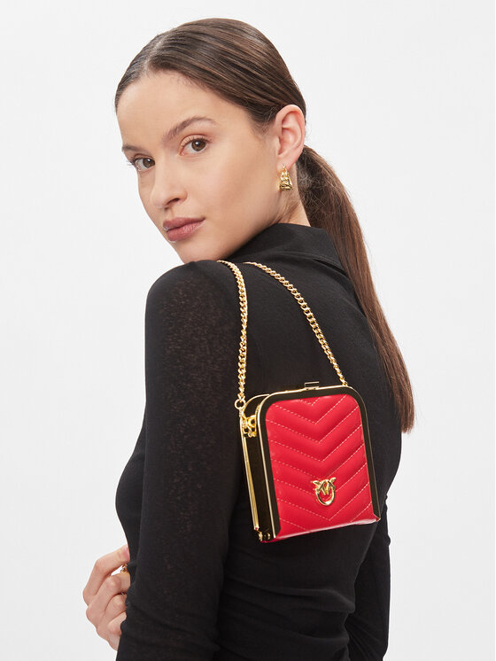 PINKO PINKO Torebka Box Clutch AI 23-24 PLTT 101514 A15B Czerwony