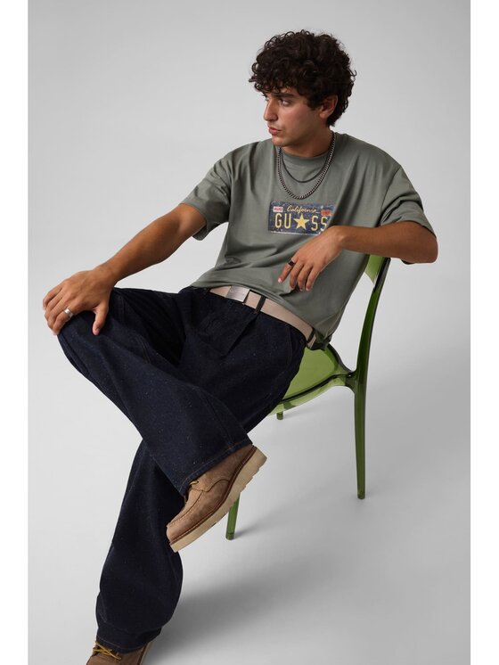 Guess Jeans Guess Jeans T-Shirt 184928 Zelená Classic Fit