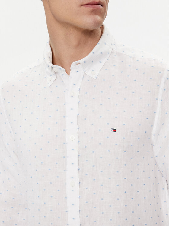 Tommy Hilfiger Tommy Hilfiger Marškiniai MW0MW34615 Balta Slim Fit