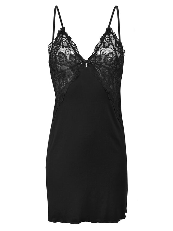 DKaren Lingerie DKaren Lingerie Halka Flawia Czarny Slim Fit