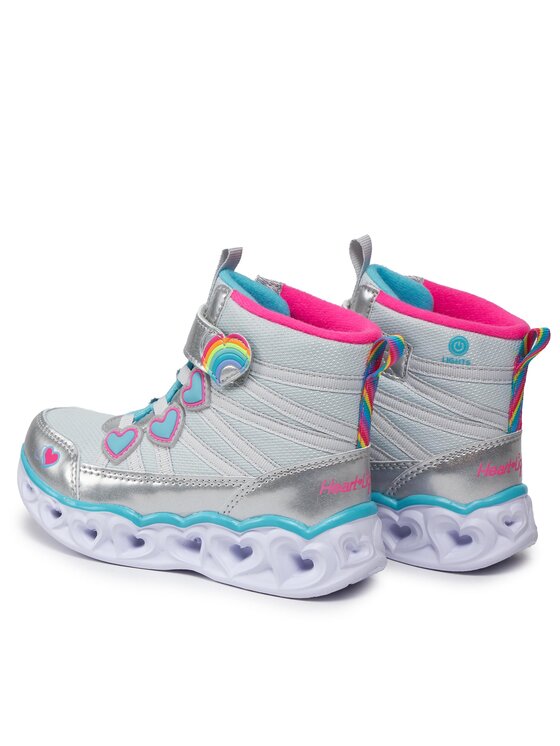 Skechers Skechers Kozaki Heart Lights Sweet Styling 302668L/SMLT Srebrny