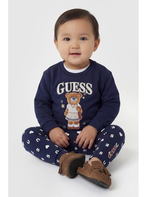 Guess Kids Guess Kids Kalhoty z materiálu 183725 Modrá Regular Fit