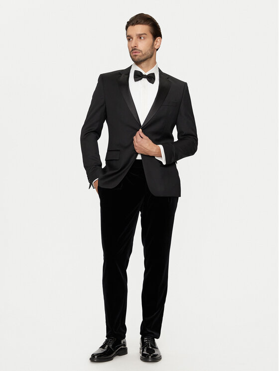 HUGO Hugo Hlače Getlin242E1X 50524910 Crna Slim Fit