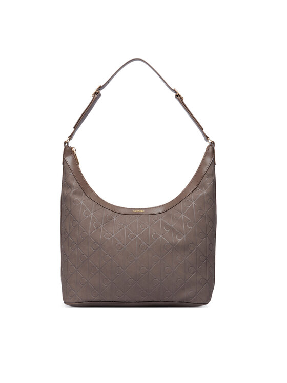 Calvin Klein Calvin Klein Handtasche Emblem Aop Sueded M Shoulder Bag LV04F3881G Beige