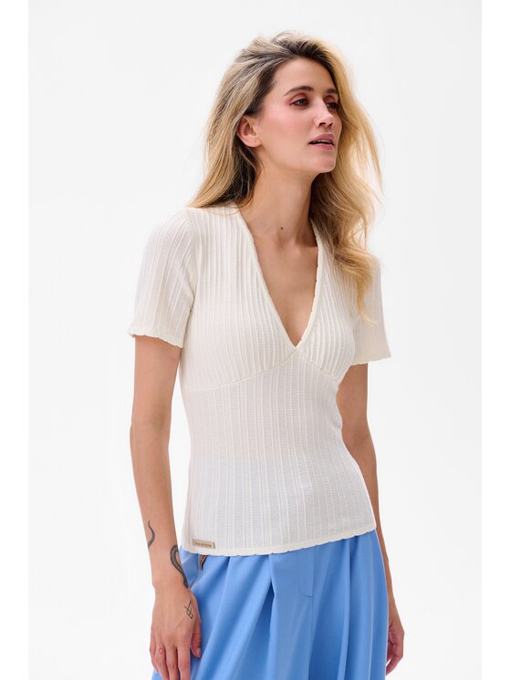 blue shadow blue shadow Bluzka Yes Écru Regular Fit