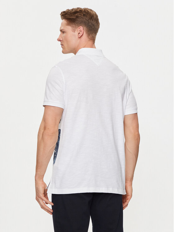Tommy Hilfiger Tommy Hilfiger Polo Palm Print MW0MW34758 Biały Regular Fit