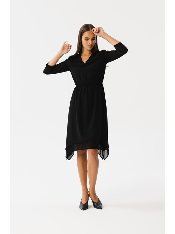 Stylove Stylove Každodenní šaty S354 Černá Modern Fit