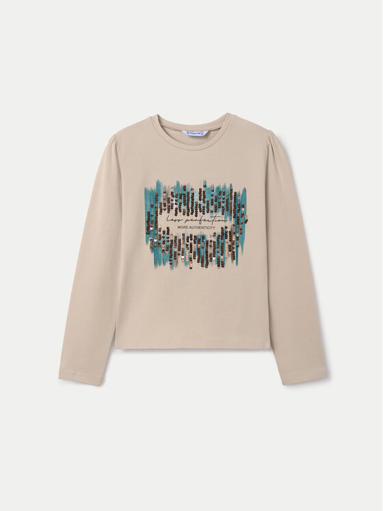 Mayoral Mayoral Μπλουζάκι 7003 Μπεζ Regular Fit