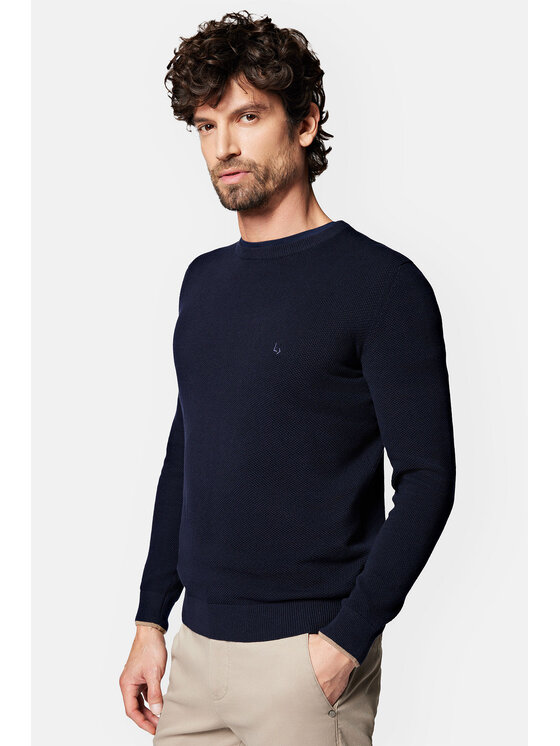 Lancerto Lancerto Sweter Clive SW073223000095 Granatowy Regular Fit