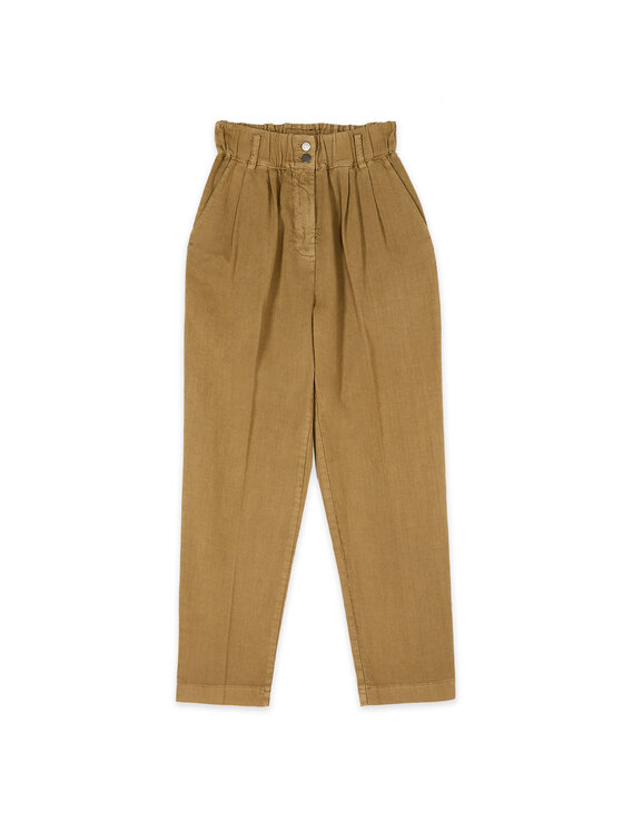Oltre Oltre Spodnie materiałowe P014J002471N035 Brązowy Boy Fit