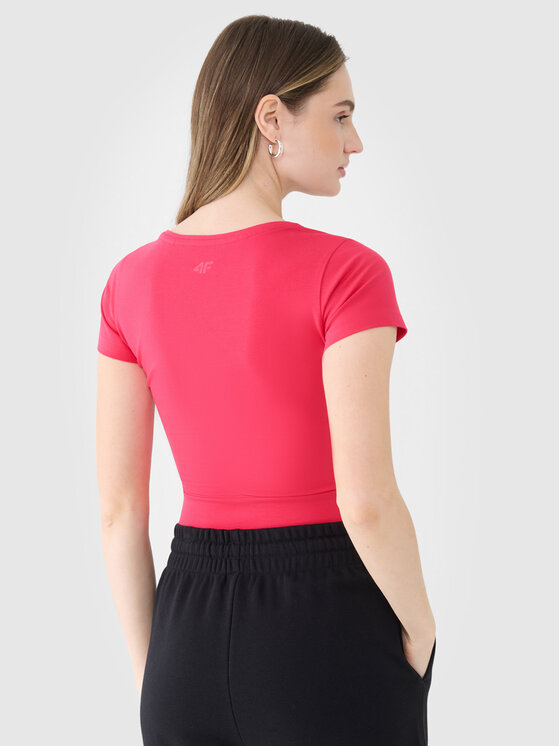 4F 4F T-Shirt SS MIDSHOP TEXTILE Różowy Slim Fit