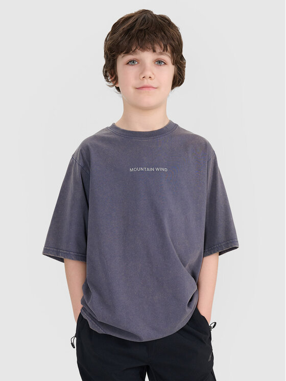 4F 4F T-Shirt OFF TRACK Szary ciemny Oversize