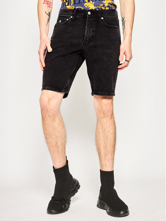 Calvin Klein Jeans Pantaloncini di jeans J30J314638 Nero Slim Fit •  Modivo.it