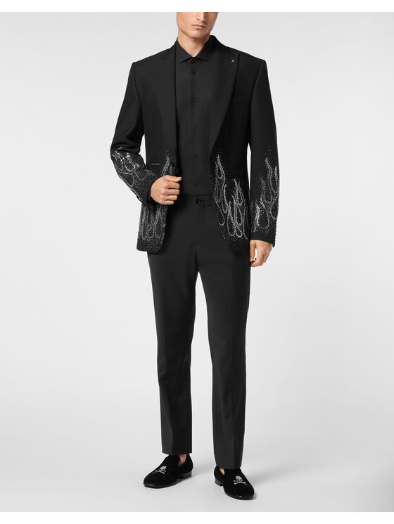 PHILIPP PLEIN PHILIPP PLEIN Marynarka 22545 Czarny Regular Fit