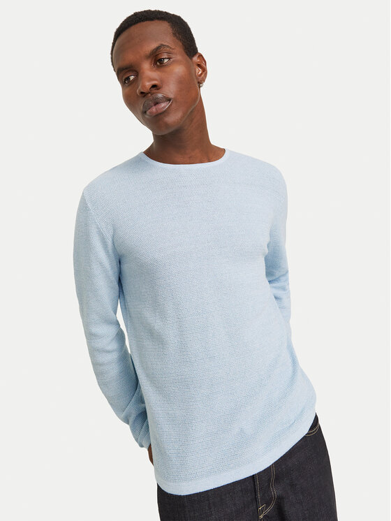Jack & Jones Jack & Jones Sweter George 12268279 Błękitny Regular Fit