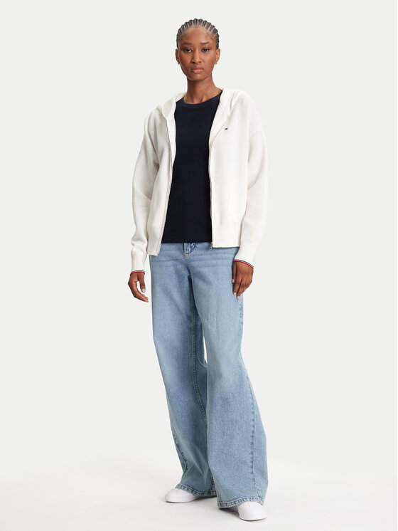 Tommy Hilfiger Tommy Hilfiger Kardiganas WW0WW42018 Écru Regular Fit