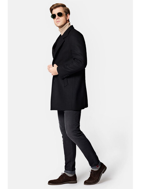 Lancerto Lancerto Płaszcz wełniany Brekstad PC073223000013 Czarny Regular Fit