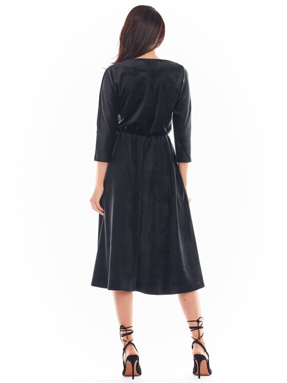 Awama Awama Vestito di maglia A407 Nero Basic Fit
