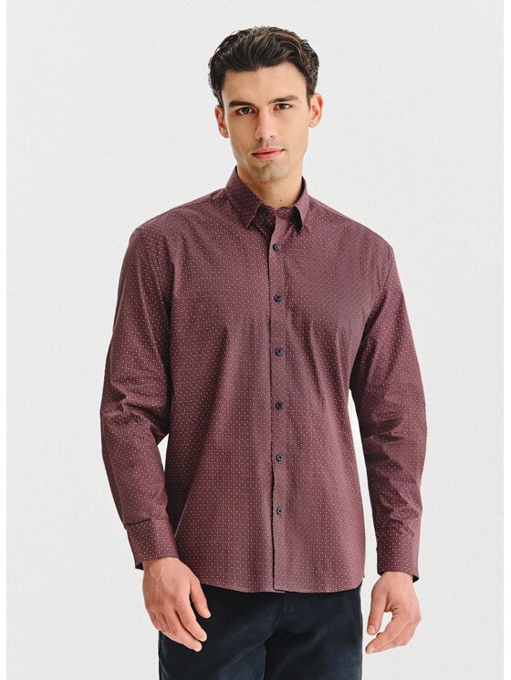 Pako Lorente Pako Lorente Koszula P25WF-1X-068 Bordowy Regular Fit