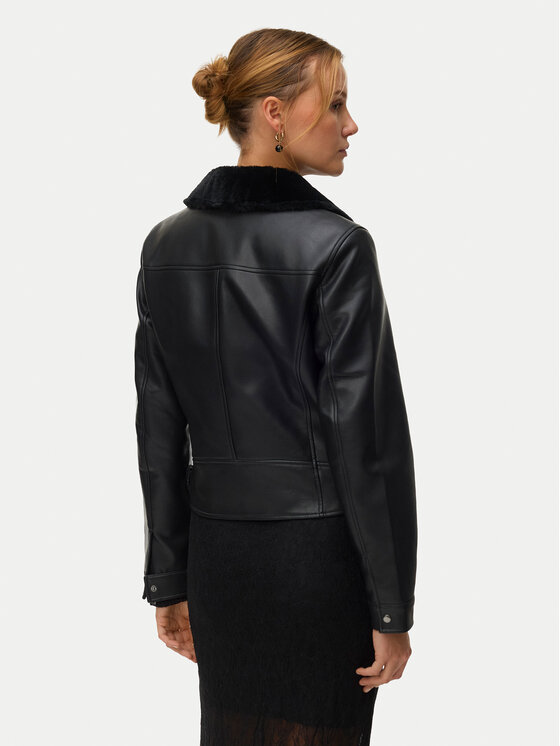 Vero Moda Vero Moda Bunda z imitácie kože Hailey 10250405 Čierna Regular Fit