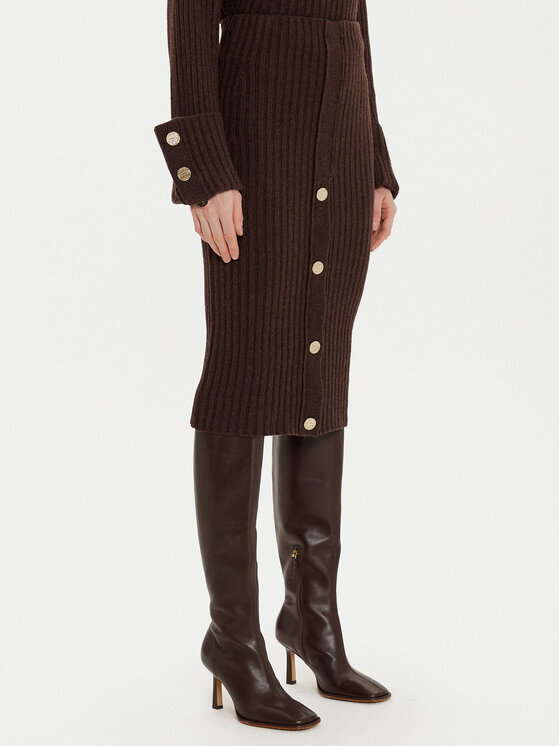 ViCOLO Gonna midi 55017S Marrone Regular Fit, taglia : L