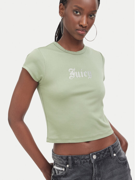 Juicy Couture Juicy Couture Marškinėliai JCWCT226326 Chaki Slim Fit