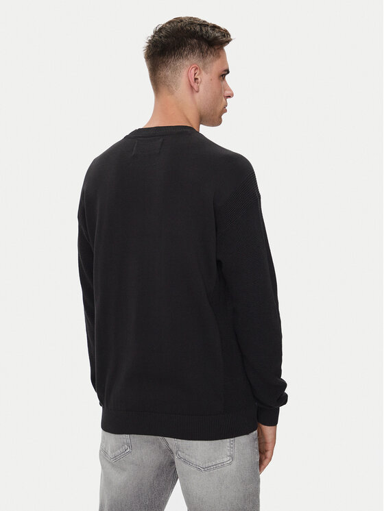 Calvin Klein Jeans Calvin Klein Jeans Sveter Monologo J30J325671 Čierna Regular Fit