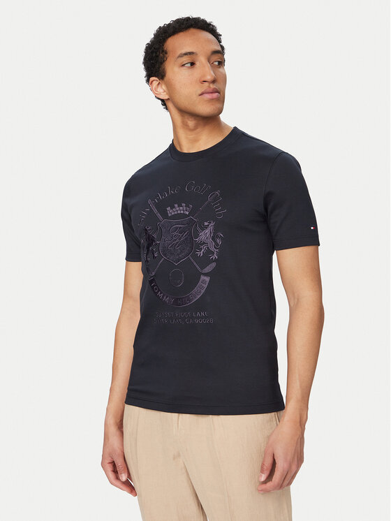 Tommy Hilfiger Tricou MW0MW42373 Bleumarin Regular Fit