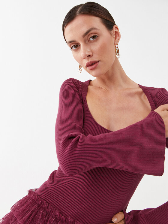 TWINSET TWINSET Cocktail obleka 232TP3051 Bordo rdeča Regular Fit