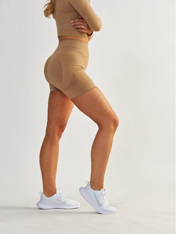 BeShaped BeShaped Szorty sportowe Modelujące Power Up! Beżowy Shaping Fit